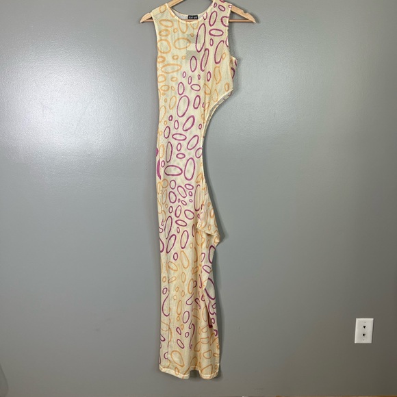 Stylish Cut-Out Maxi swim cover up size xl Beach swim bright vacation resortwear - Picture 4 of 6